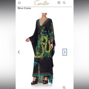 NWT Camilla Silk Split Hem Lace Up Kaftan O/S